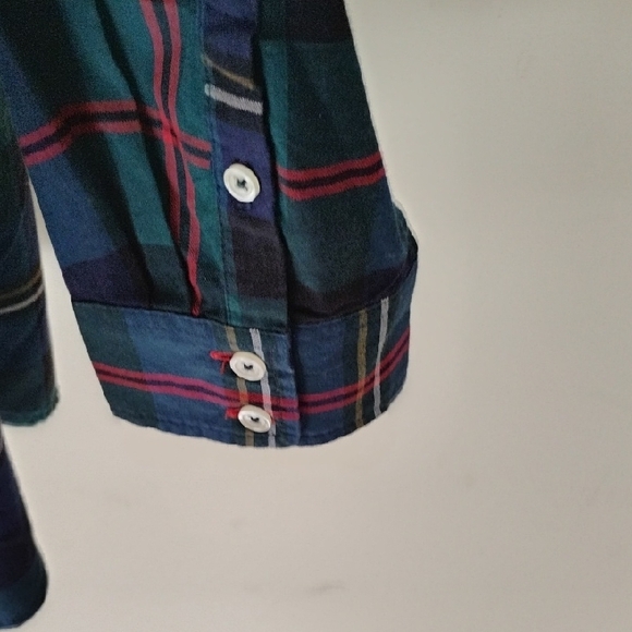 Talbots Women's Multicolor Plaid Button Down Shirt - Picture 3 of 6